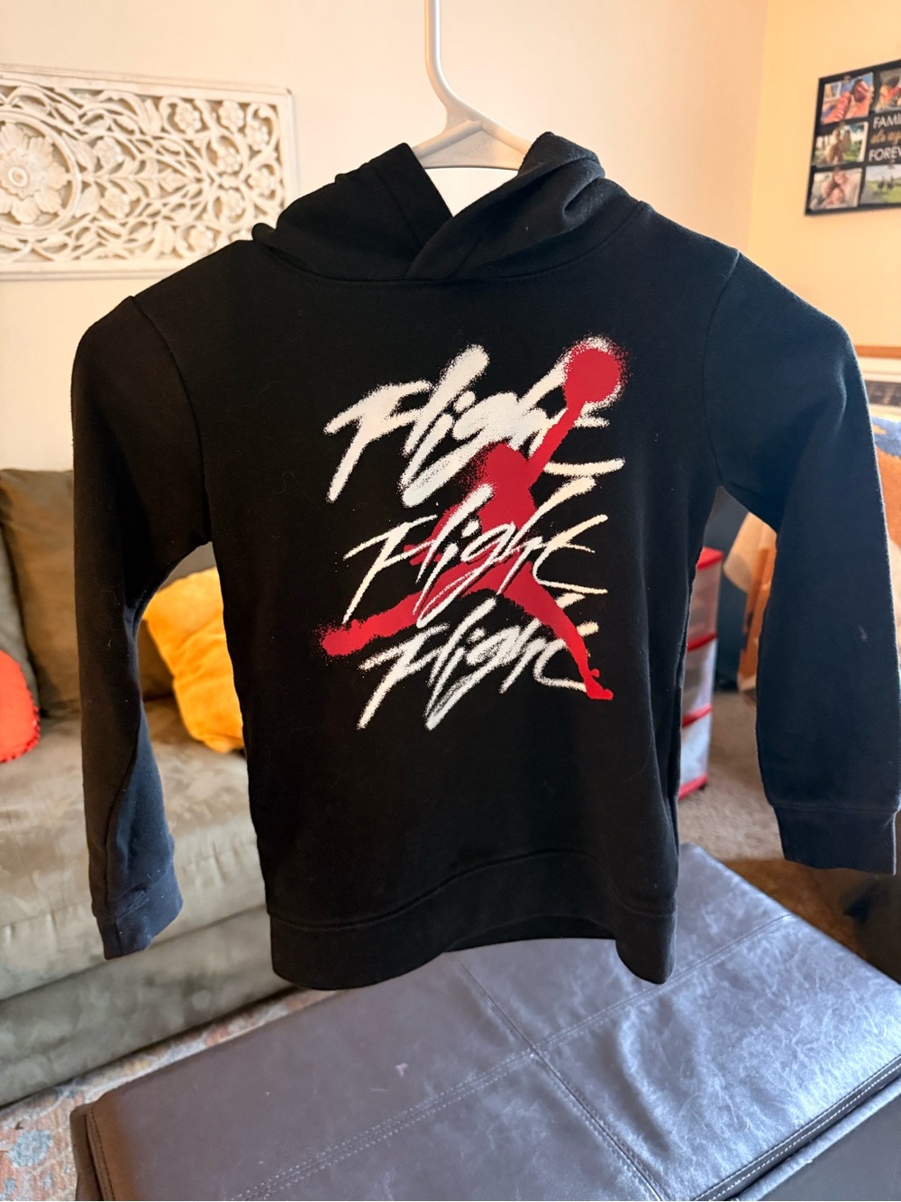 Jordan Black Hoodie with Red & White Jumpman Graphic